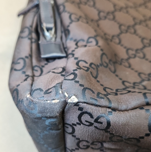 GUCC INylon Monogram Extra Large Satchel Dark Brown - Picture 16 of 16